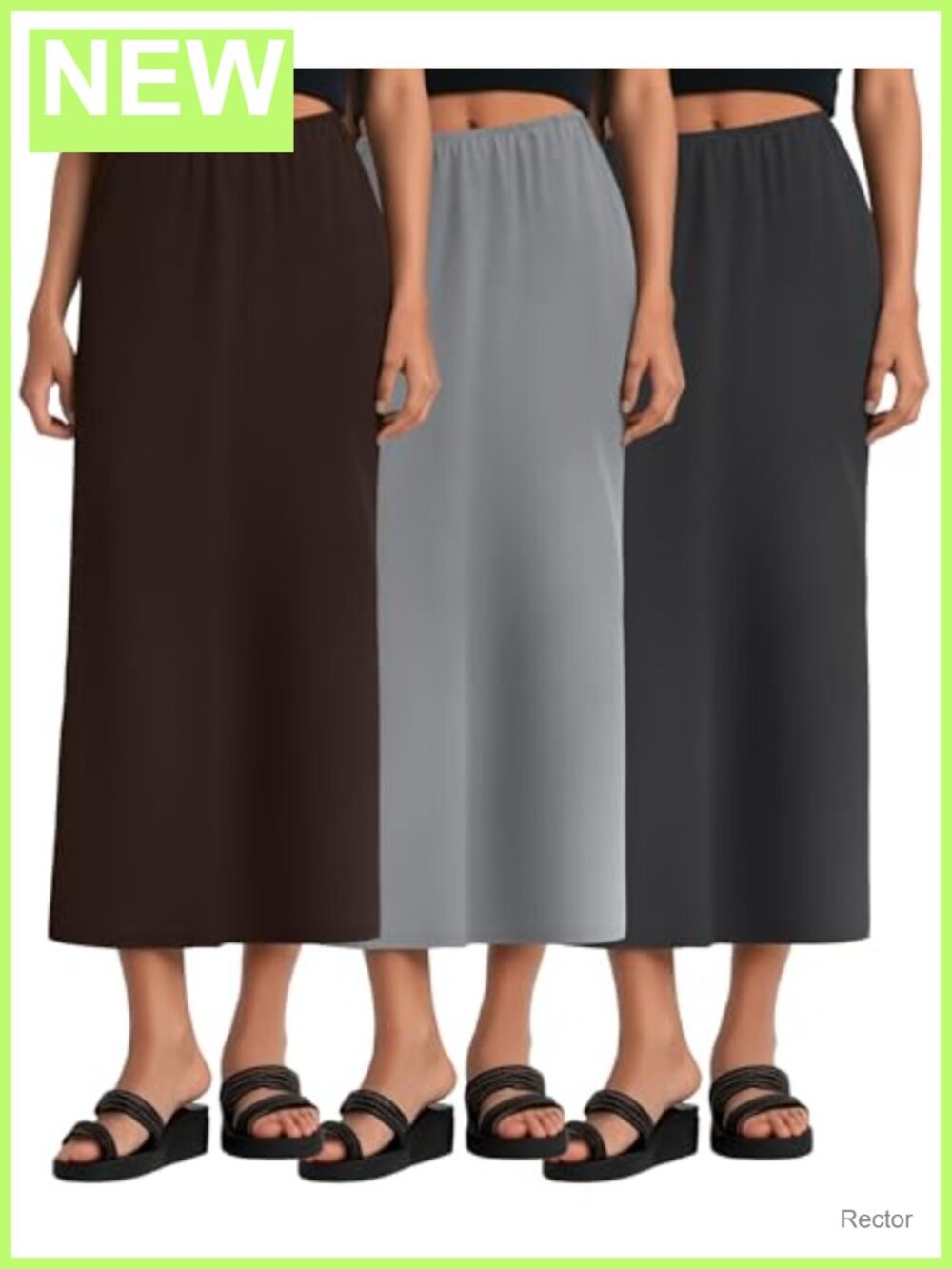 3 Pack Womens Long Maxi Skirts Pencil Slit Pocket